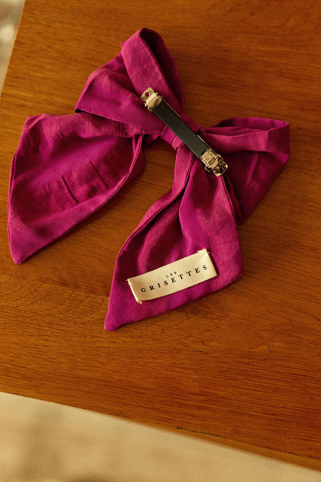 Les_Grisettes_Barette_Bow_Fushia_1