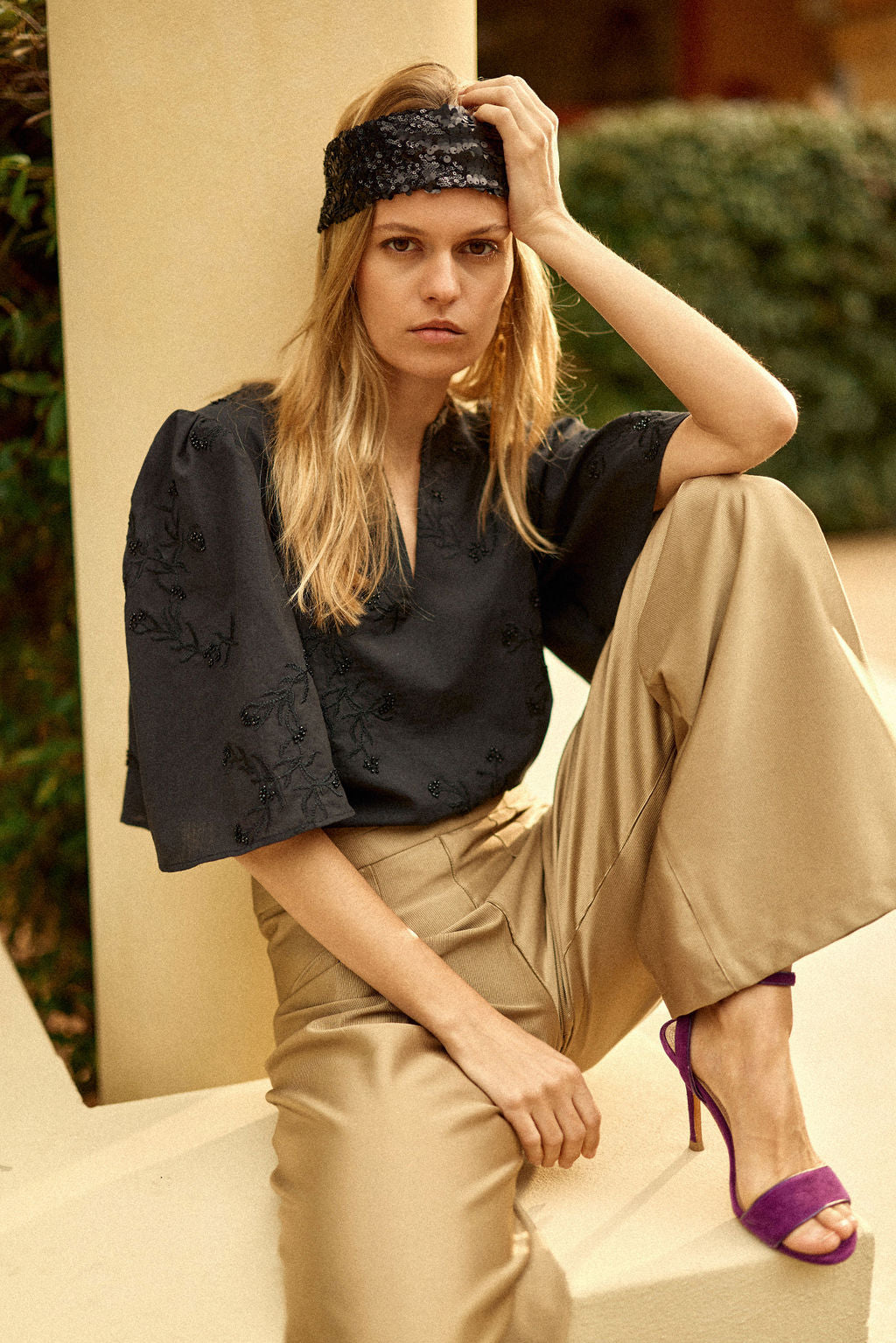 Les_Grisettes_Top_Lara_Pantalon_Lou_Dore_Bardot_Sequin