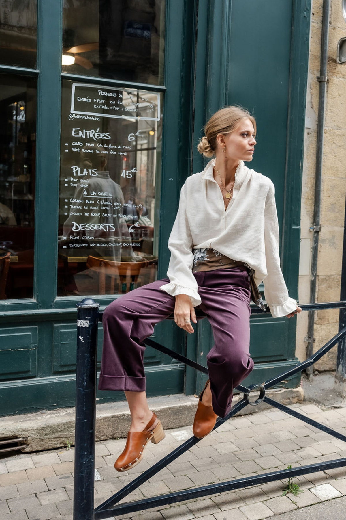 Pantalon Auguste prune