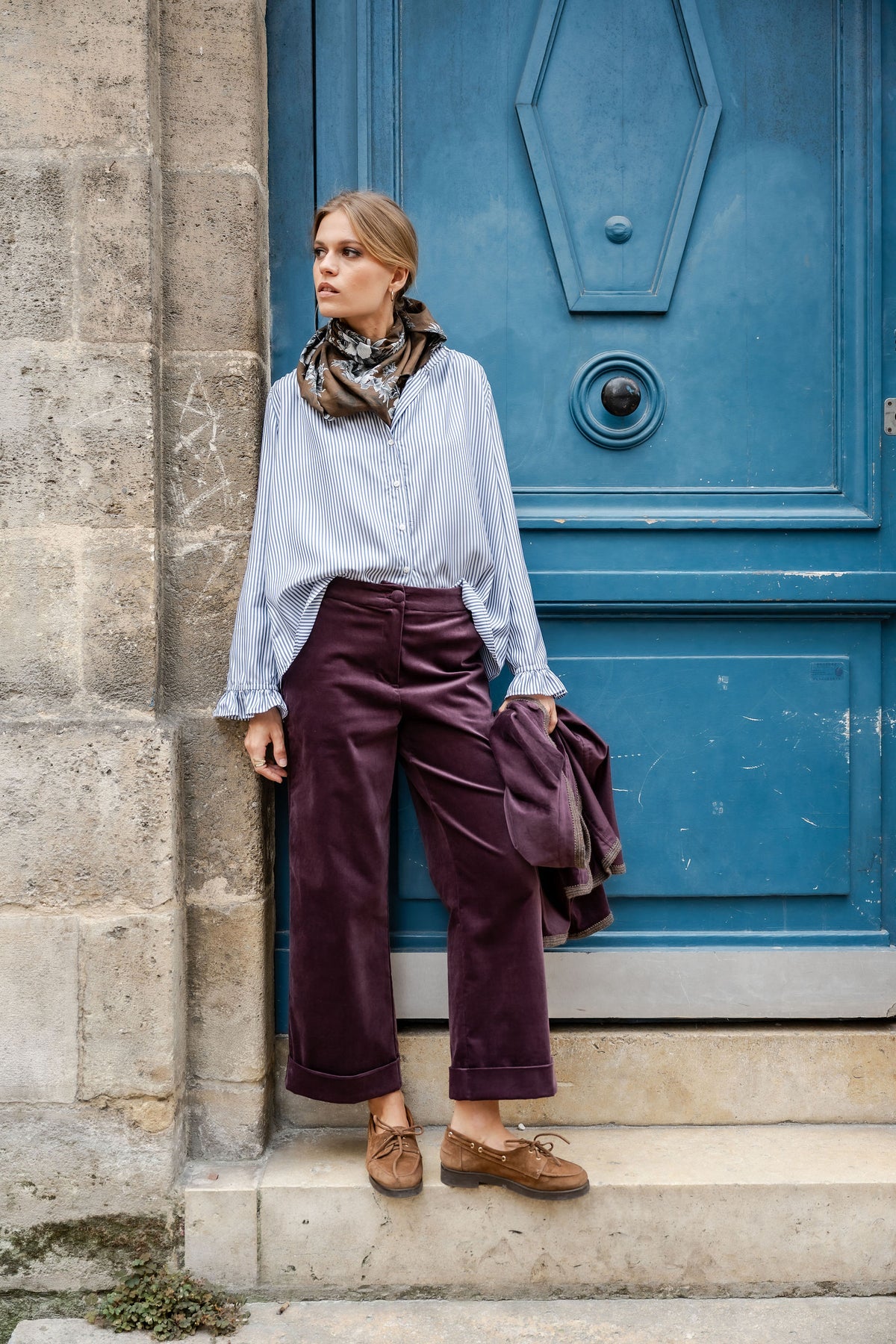 Pantalon Auguste prune