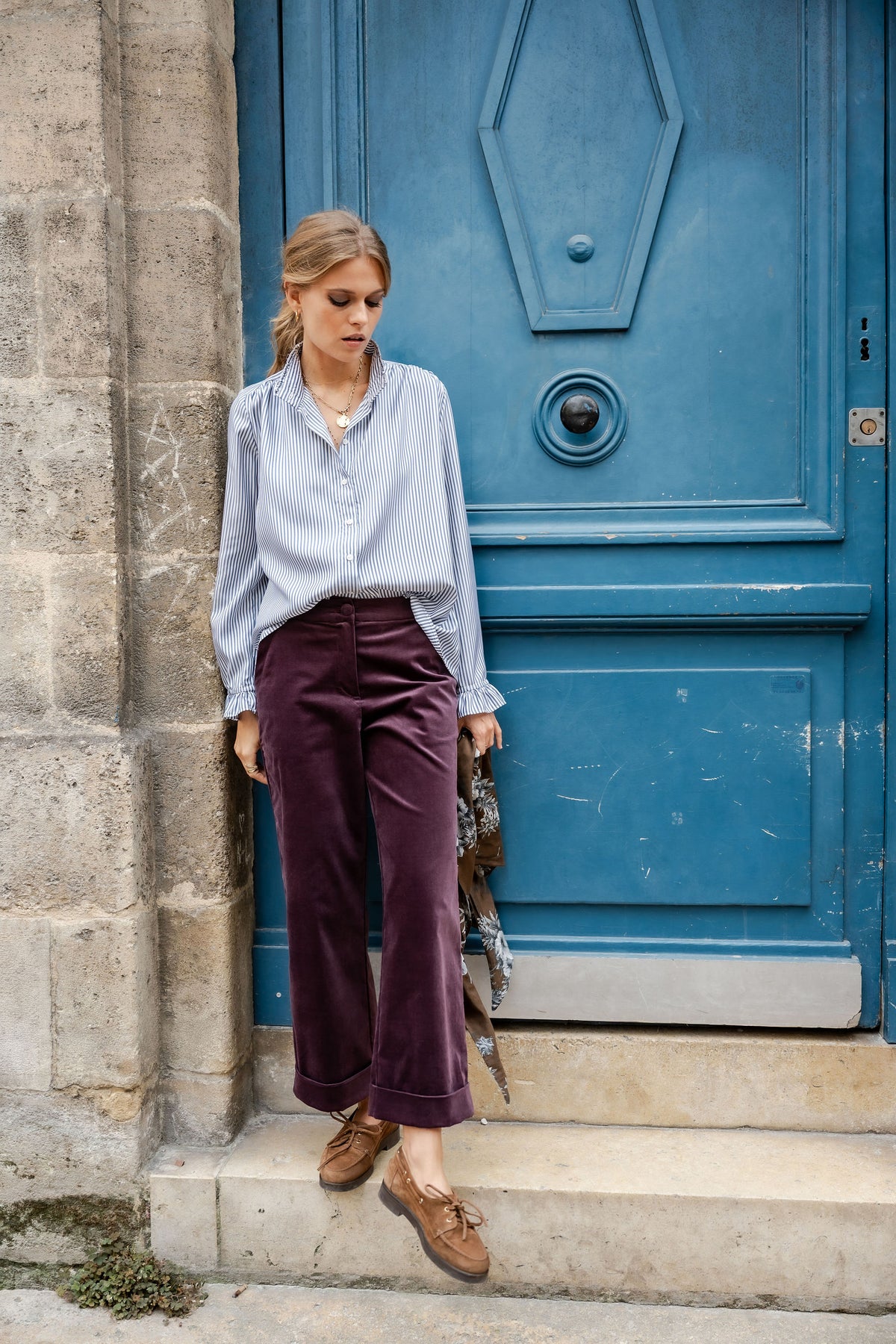 Pantalon Auguste prune
