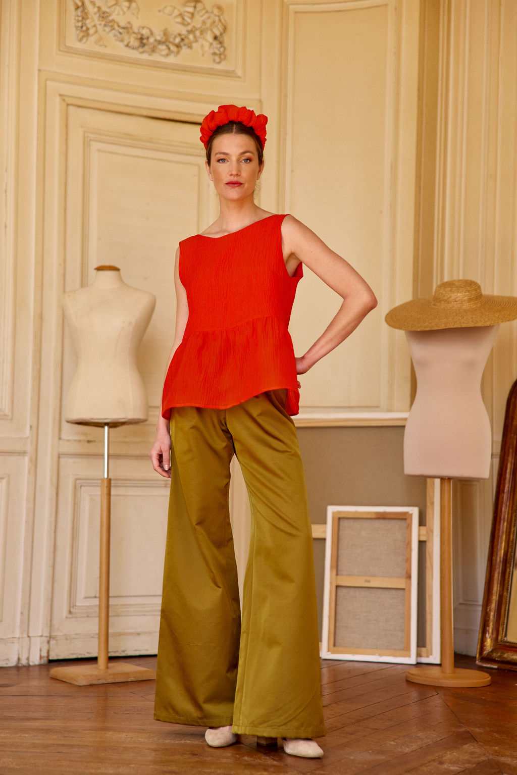 Pantalon Lou marron or