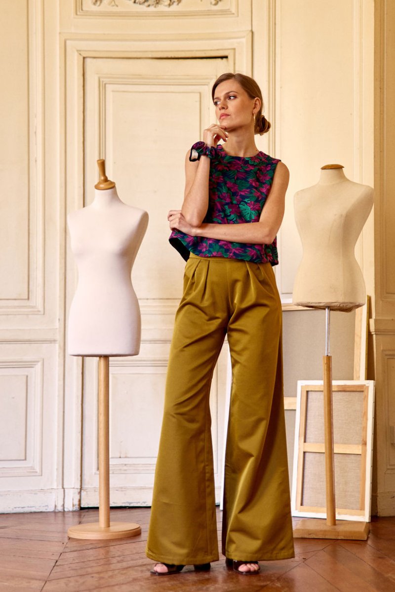 Pantalon Lou marron or