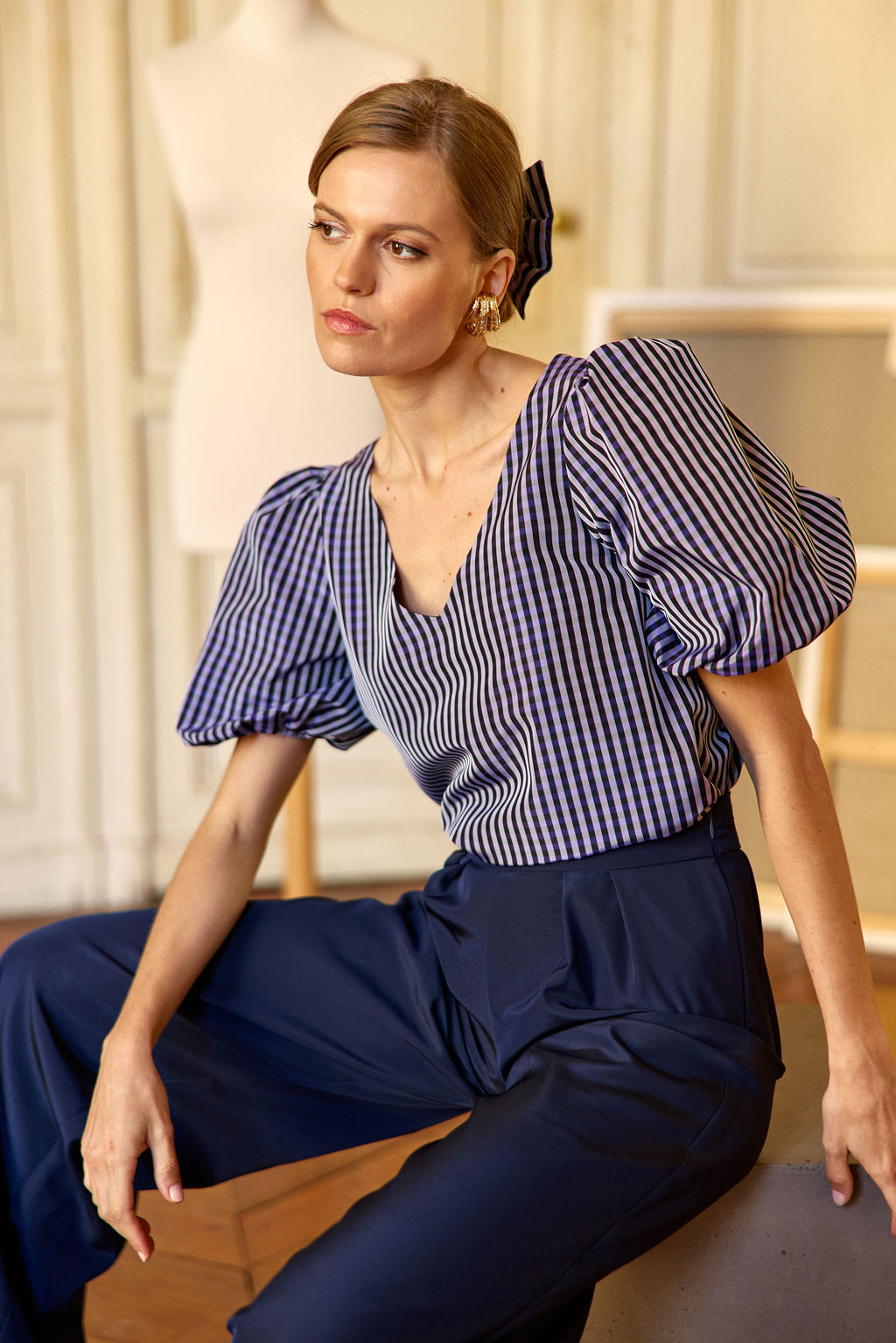 Top Aimé vichy violet