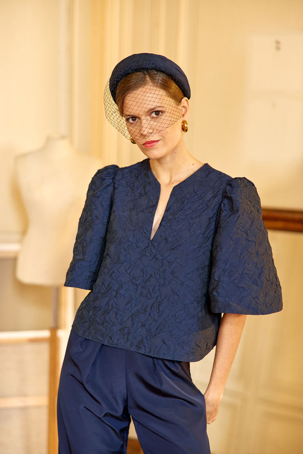 Top Lara bleu sombre